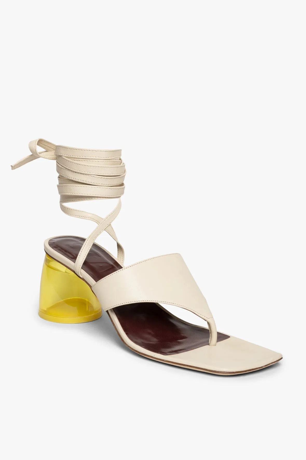 ADORA LACE UP HEEL | CREAM GOLDIE