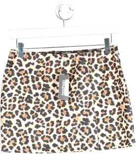 Boohoo Leopard Print Mini Skirt UK 10
