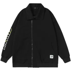 Cartoon Letter Print Sporty Jacket