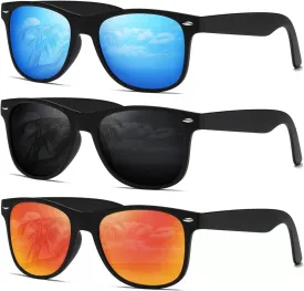 DEMIKOS Sunglasses Men Polarized Sunglasses for Mens Womens Retro Mirror Lens for Driving Fishing UV400 Protection