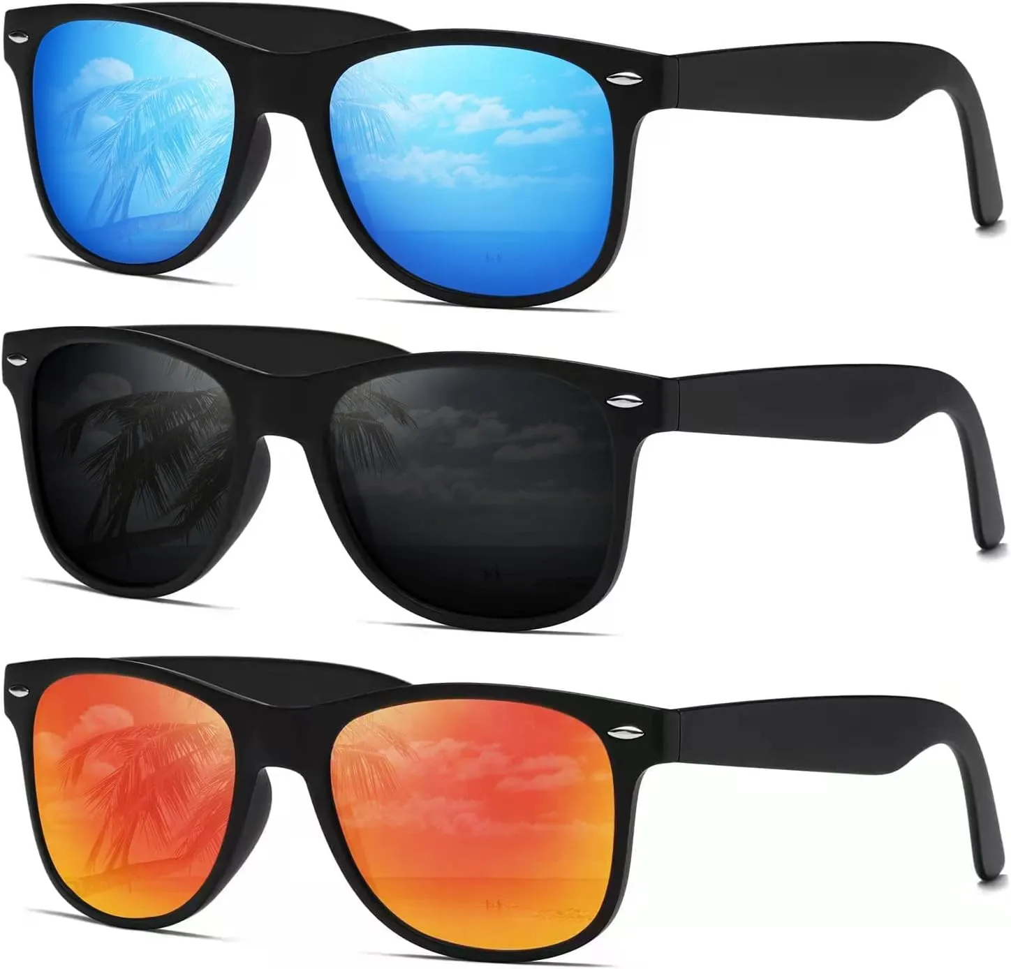 DEMIKOS Sunglasses Men Polarized Sunglasses for Mens Womens Retro Mirror Lens for Driving Fishing UV400 Protection