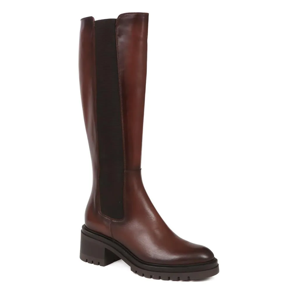 Domenica Leather Knee Length Boots - DOMENICA / 324 253