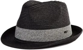 Fancet Packable Straw Fedora Panama Sun Summer Beach Hat Cuban Trilby Men Women 56-67cm