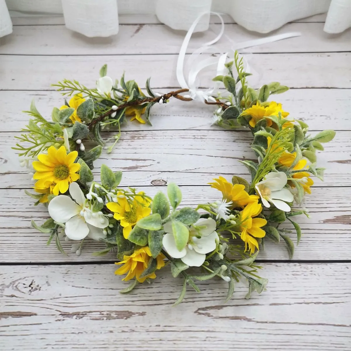 Floral Fall Camellia Flower Crown Rose Headpiece Wedding Bridal Flower Girl Halo Maternity Photo Props FL-03