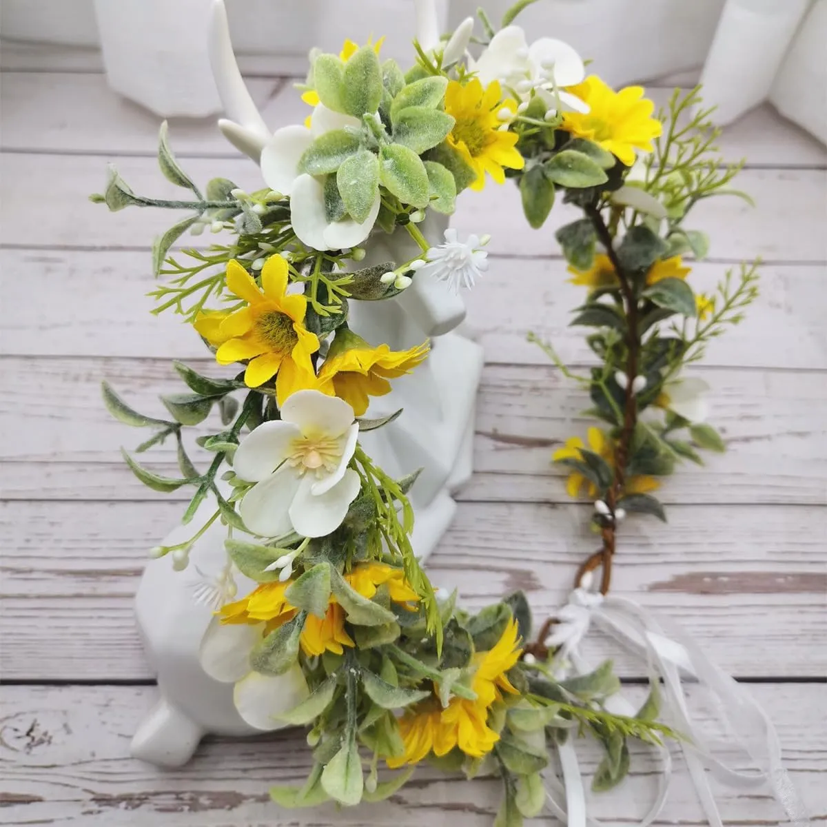 Floral Fall Camellia Flower Crown Rose Headpiece Wedding Bridal Flower Girl Halo Maternity Photo Props FL-03
