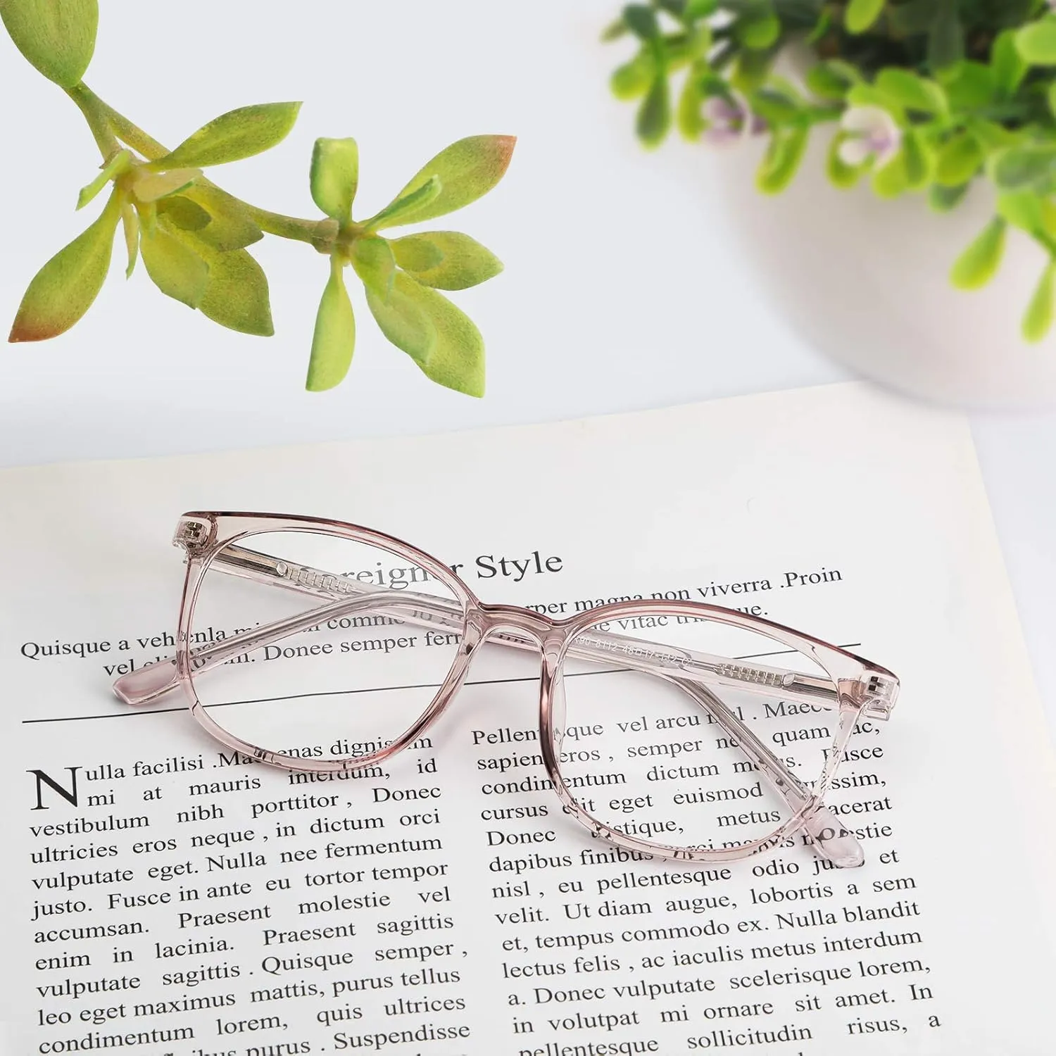 FONHCOO Blue Light Blocking Glasses Fashion Round TR90 Frame Transparent Eyewear Anti UV Computer Glasses for Women Men