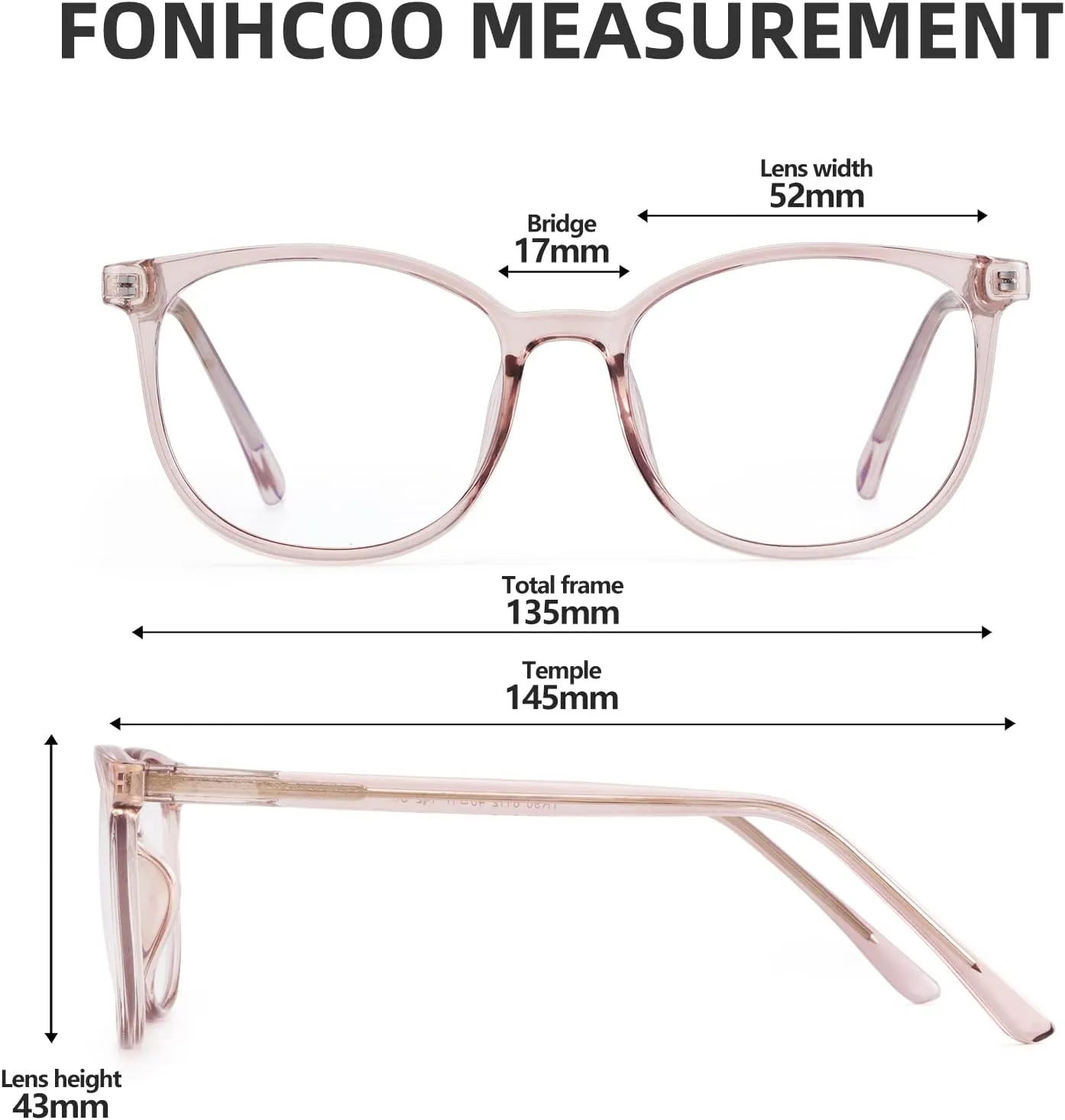 FONHCOO Blue Light Blocking Glasses Fashion Round TR90 Frame Transparent Eyewear Anti UV Computer Glasses for Women Men