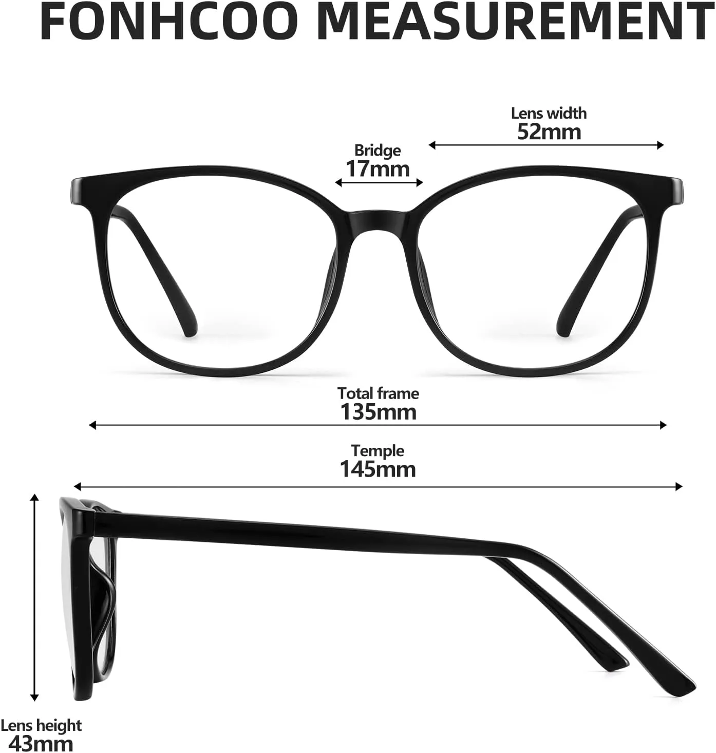 FONHCOO Blue Light Blocking Glasses Fashion Round TR90 Frame Transparent Eyewear Anti UV Computer Glasses for Women Men