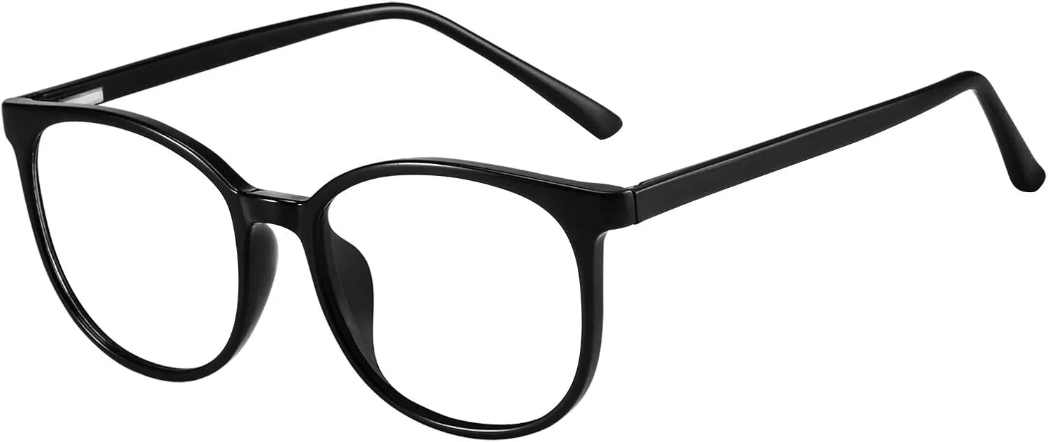 FONHCOO Blue Light Blocking Glasses Fashion Round TR90 Frame Transparent Eyewear Anti UV Computer Glasses for Women Men