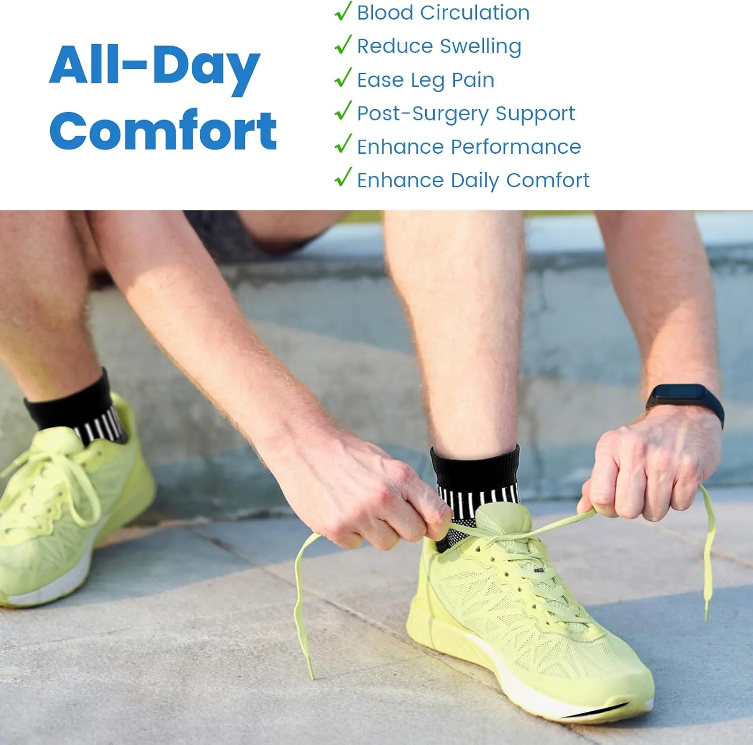 IRAMY Ankle Compression Socks for Women Men Coolmax Moisture Wicking Running Socks Plantar Fasciitis Relief 2/4/6 Pairs