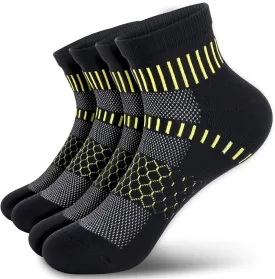 IRAMY Ankle Compression Socks for Women Men Coolmax Moisture Wicking Running Socks Plantar Fasciitis Relief 2/4/6 Pairs
