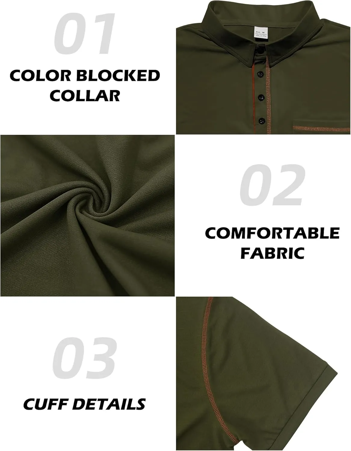 Men's Polo Shirts Short Sleeve Golf Polo T Shirt Lightweight Casual Button Down Shirts Summer Collared with Pocket