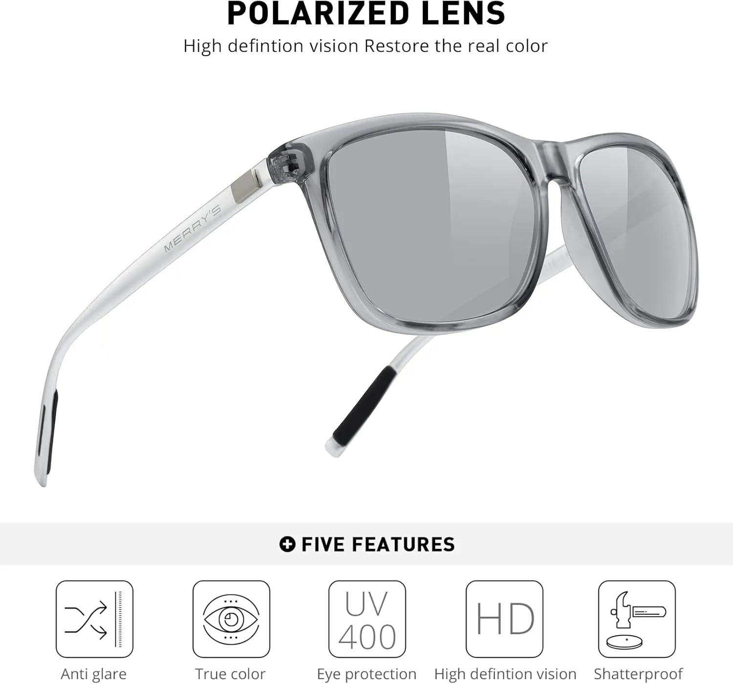MERRY'S Unisex Polarized Aluminum Sunglasses Vintage Sun Glasses For Men/Women S8286