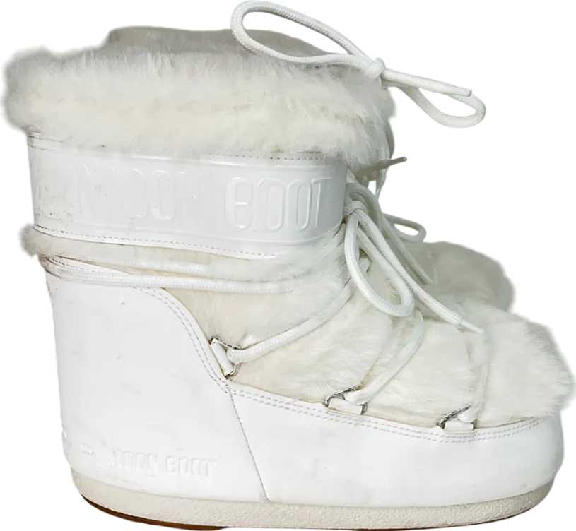 Moon Boot White Icon Low Ankle Boots UK 5 EU 38 👠