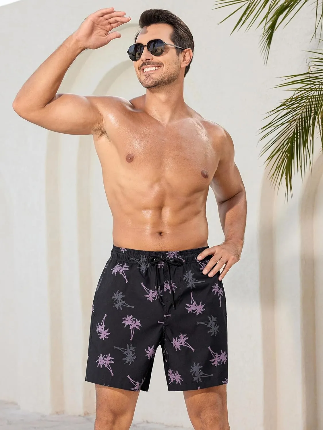 SILKWORLD Mens Swimming Trunks 5 Inch Inseam Swim Shorts Summer Bathing Suit Swimwear Beachwear with Pockets