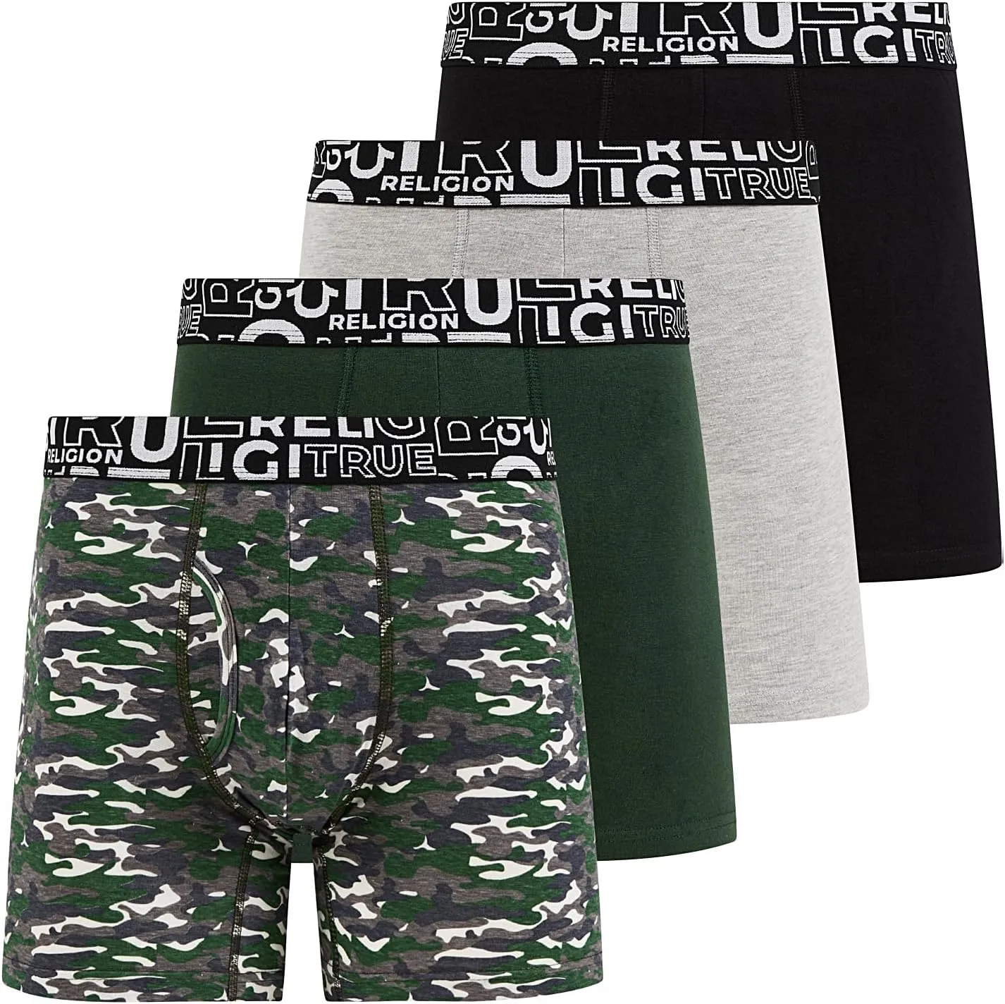 True Religion Mens Boxer Briefs Cotton Stretch Underwear for Men Pack of 4