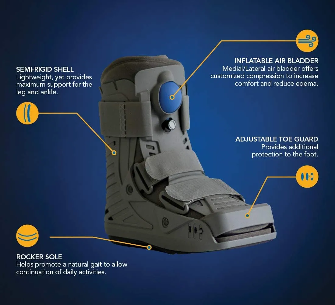 United Ortho USA16117 360 Air Walker Ankle Fracture Boot, Large, Grey