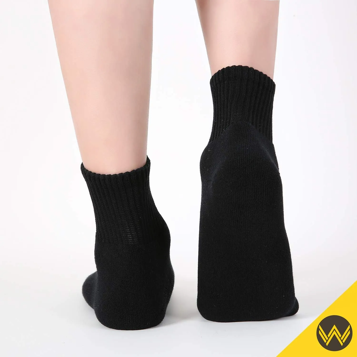 WANDER Men's Athletic Ankle Socks 3/8 Pairs Thick Cushion Running Socks for Men&Women Cotton Socks 6-9/9-12/12-15